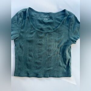 American Eagle Outfitters Dark Green Crop Top